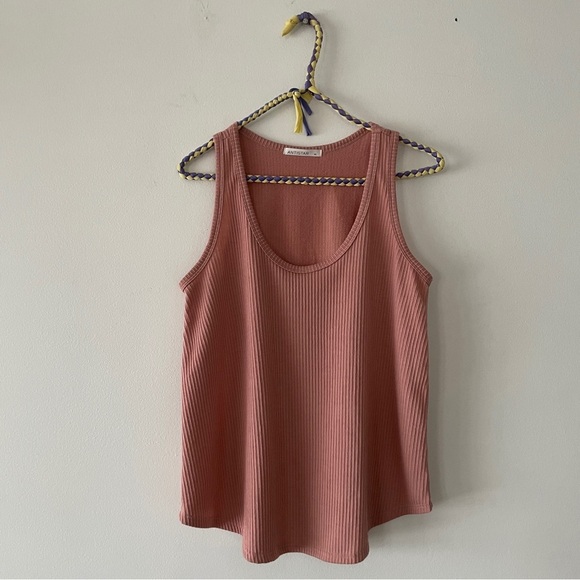Antistar Tops - Antistar Pink Ribbed Tank Top Women's XL